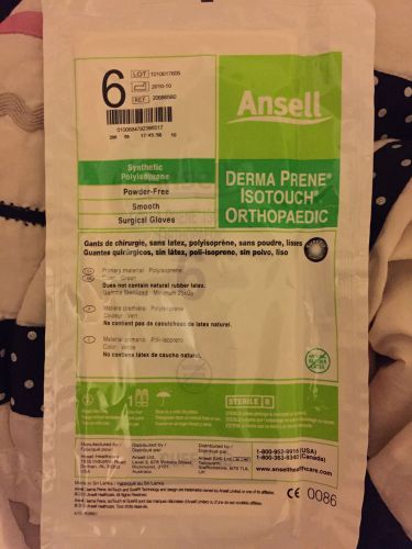 Ansell Derma Prene Isotouch Orthopaedic Surgical Gloves Size 6 LATEX FREE