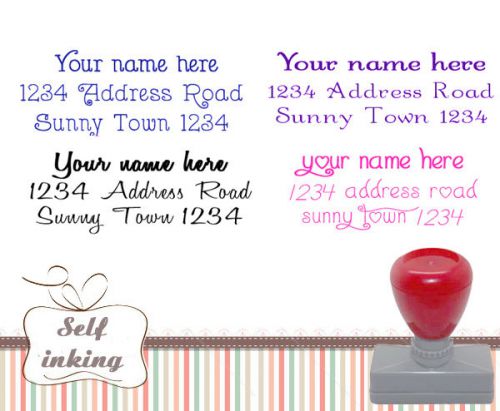 custom name self inking pre ink business family return address rubber stamp 1.5&#034;