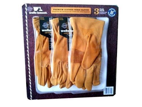 Wells Lamont Premium Leather Work Gloves [3 Pair Pack]