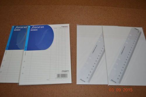 A5 Size Lot: TWO FILOFAX Expense Sheets and TWO FILOFAX Page Markers