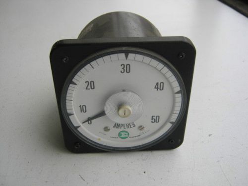 Vintage Lloyd Controls AC Amperes 0-50 Scale Meter,Crompton Type 077-08, AA-LSSN