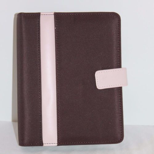 Franklin covey compact 365 planner~ brown &amp; pink, gently used with pages for sale