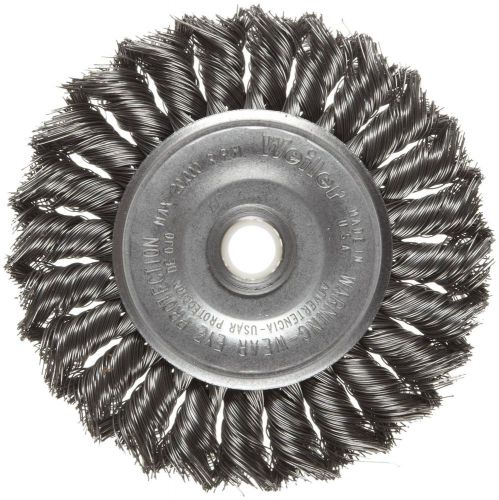 Weiler dualife standard wire wheel brush, partial twist knotted, 4&#034; diameter for sale
