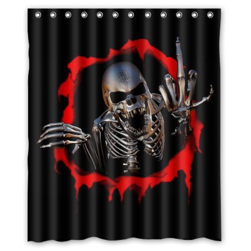 Best Quality Skull Finger Shower Curtain available 4 Size
