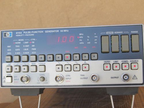 HP 8116A Pulse Function Generator w/Opt.1 Used.