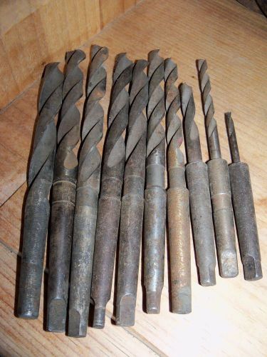 (9)  NINE MORSE TAPER 1 MT1 DRILL BITS MT 1 MACHINIST Diff Makers Size Drills