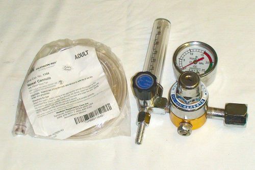 Oxygen regulator with flowmeter &amp; nasal cannula, medical respiratory therapy for sale