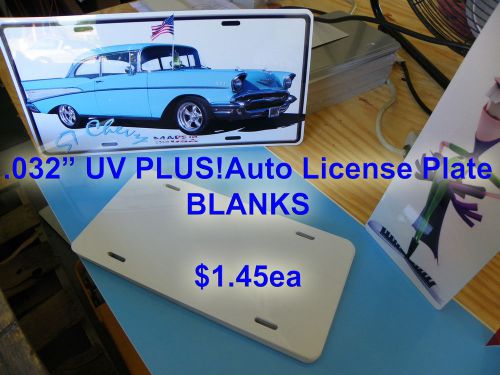 .032&#034; UV PLUS! Gloss White Dye Sublimation Auto License Plate Blanks