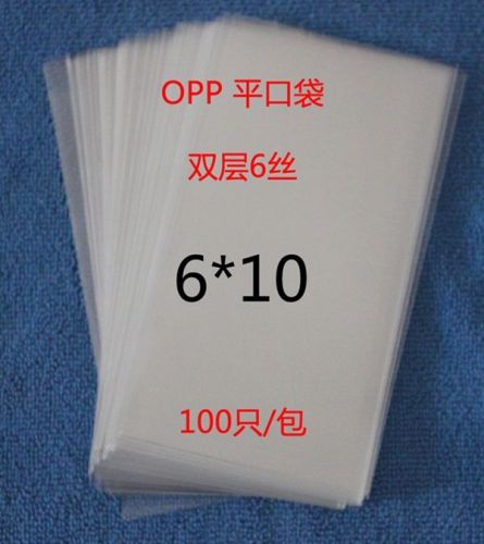100pcs 6x10cm Clear Plastic Cellophane Poly/OPP Packing Bags with no seal 2Mil