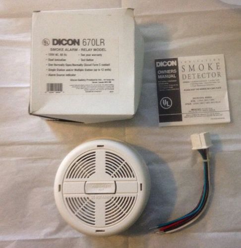 Dicon 670LR Smoke Alarm-Relay Model 120v AC, 60 Hz