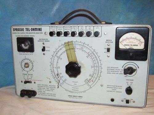 Vintage SPRAGUE TEL-OHMIKE TO-4 Capacitor Resistor Tester Ham Radio/Audio J995