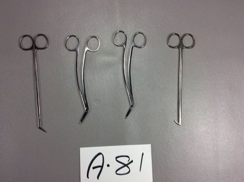 V.Mueller NL3010 Pilling 352165  Lot Of 4 Surgical Scissors blunt And Angled A81