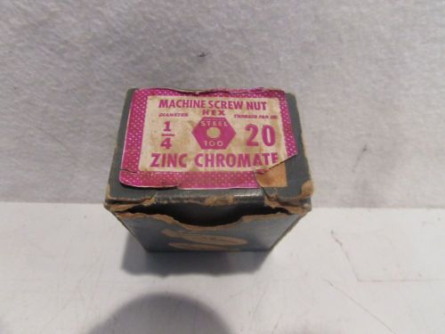 1/4-20 MACHINE SCREW HEX NUT----ZINC CHROMATE PLATED-1PKG 100PCS