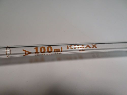 Kimble KIMAX Class A 100mL Bulb Volumetric Glass Reusable Pipette Pipet 37004