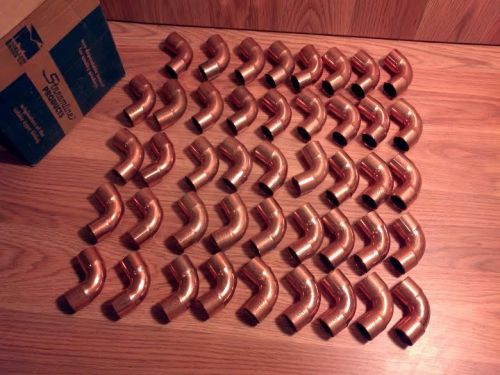 Box of 44pcs. 3/4&#034; (od. 7/8&#034;) copper fitting 90 degree sweat made in usa mueller for sale