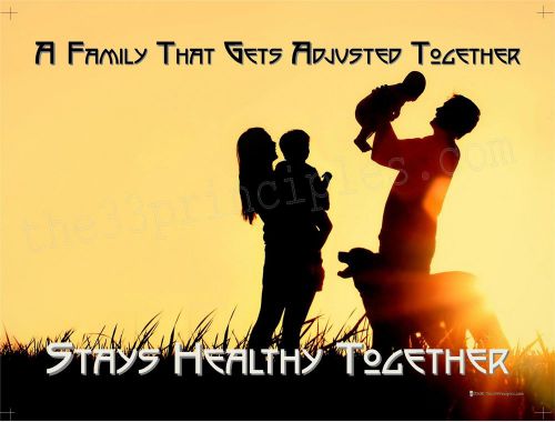 Chiropractic Families that get adjusted stay healthy poster Chiropractor