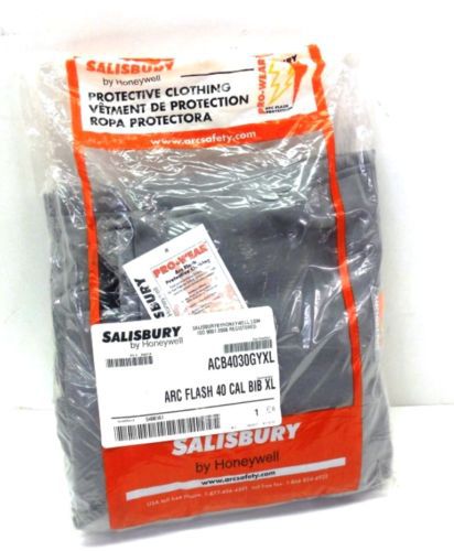 Salisbury arc flash 40 cal., bib overalls, acb4030gyxl, gray, cotton, xl, qty.1 for sale
