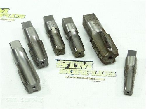 LOT OF 6 HSS PIPE TAPS 1/4&#034; -18 NPT TO 3/4&#034; -14 NPT VERMONT CLEVELAND REGAL R&amp;N