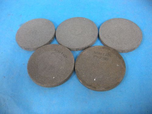 Norton P-260 4.5&#034; Circle Porous Triaxial Stone Discs Lot of 5