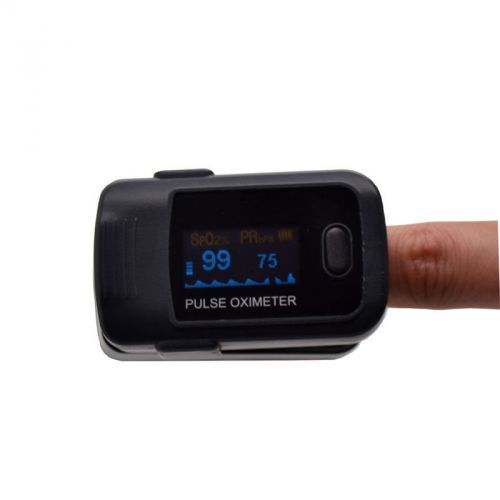 FDA CE Finger Tip Pulse Oximeter  SpO2 Blood oxygen Monitor  Black + Alarm