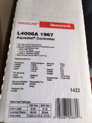 Honeywell tradeline l4006a 1967 aquastat controller for sale