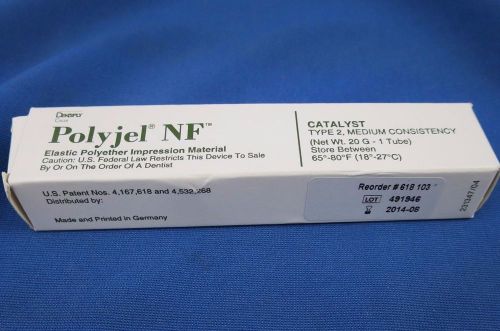 Dentsply Polyjel NF Catalyst, Type 2, Medium Consistency, 20 g tube, Exp:2014