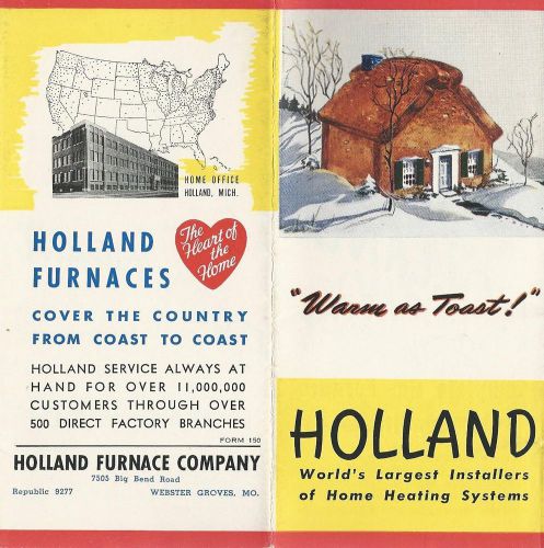 Furnaces Air Conditioners Vintage Brochure Holland Furnace Co Holland Michigan