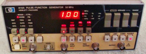 HP - AGILENT 8116A 50MHz PULSE/ FUNCTION GENERATOR W/ MANUAL! CALIBRATED !