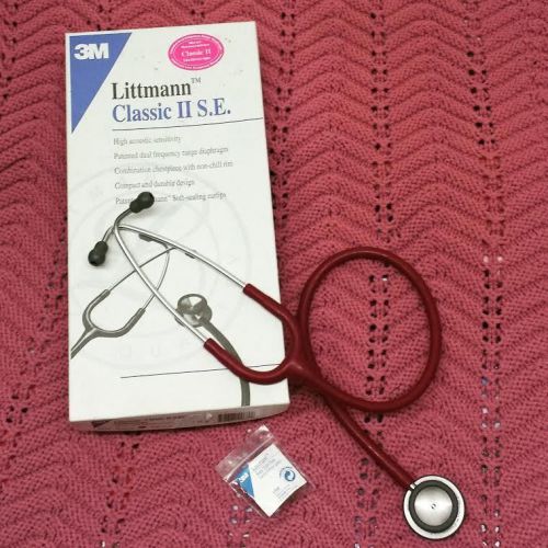 Littmann classic ii s.e 3m burgundy red next generation medical stethoscope 2211 for sale