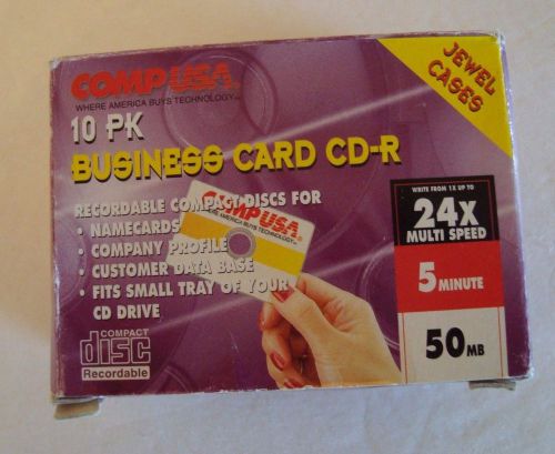 Eight (8) BUSINESS CARD CD-R RECORDABLE COMPACT DISCS IN JEWEL CASES