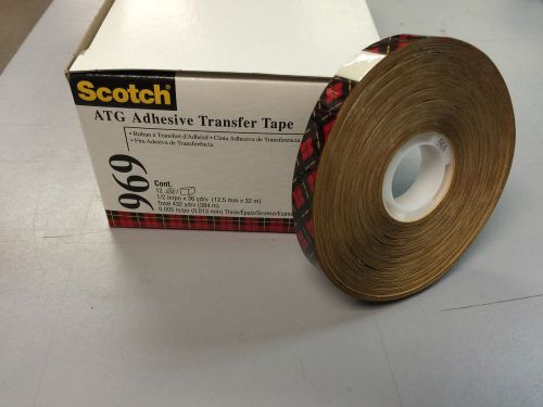 3M Scotch 969 ATG Transfer Tape - 1/2 in x 36 Yds - Long Yardage 12 PACK