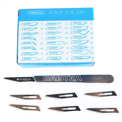 3# SCALPEL HANDLE +100 Pcs Surgical BLADES Knife Blades 11# Stainless Steel