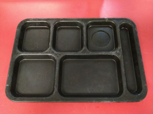 Lot of 12 silite p614r 6-compartment divided tray, 14 x 10, black #1183 for sale