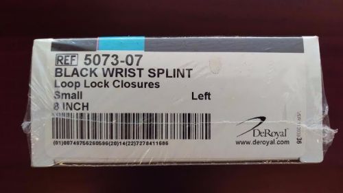 DeRoyal Black Wrist Splint Loop Lock 8&#034; Small LEFT #5073-07 NEW IN BOX