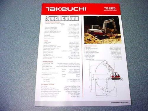 Takeuchi TB285 Excavator Brochure