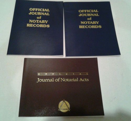 Lot of 3 NOTARY BOOK Books New Signature Legal Documents Notarization Record