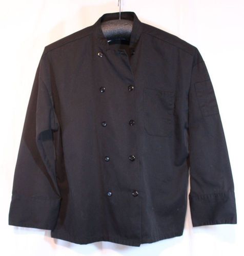 Aramark Size 2XL XXL Black Traditional Chef Coat Jacket Poly Cotton Blend