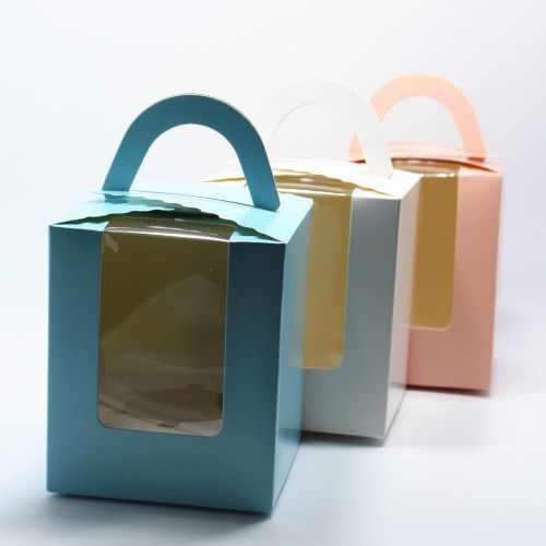 Cupcake Boxes With Handle Window Muffin Boxes Cookie Bakery Cake Box Insert Tray