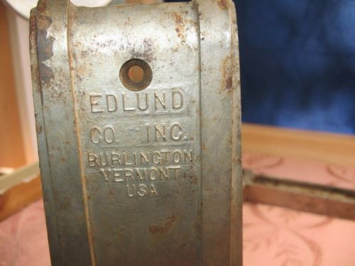 VINTAGE WORKING EDLUND NO. 2 COMMERCIAL CAN OPENER WITH BASE Hand Crank ~62C16