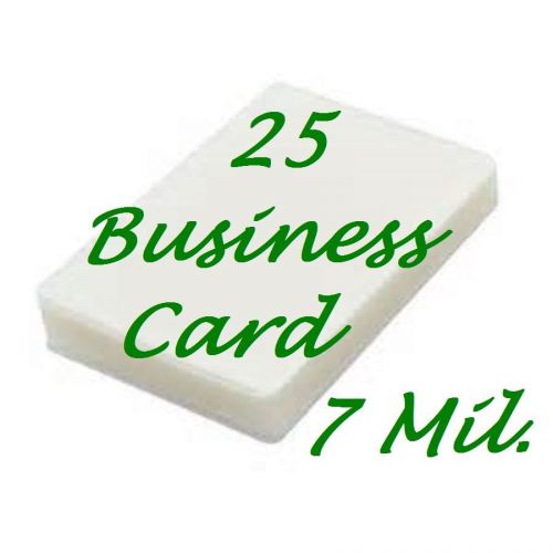 Business Card 25 PK 7 mil Laminating Laminator Pouches Sheets  2-1/2 x 3-3/4