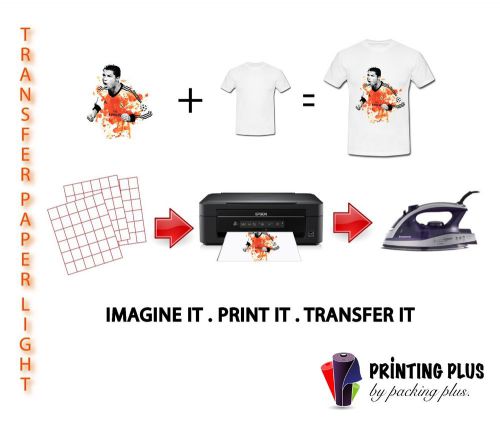 10 sheets Iron-on Inkjet Print Heat Transfer A4. For white and light t/shirts