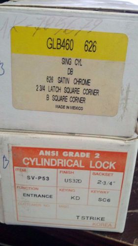 SV-P53 ANSI GRADE 2 CYLINDRICAL DOOR LOCK W/ GLB460 DEADBOLT US32D 626