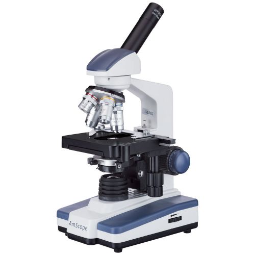 Amscope m620c 40x-2500x led digital monocular compound microscope with 3d stage for sale