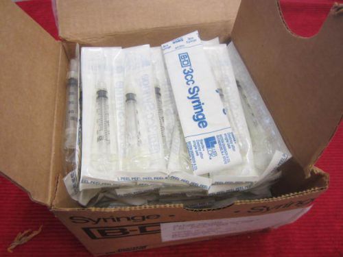 LOT OF 100 B-D 3cc HYPODERMIC DISPOSABLE SYRINGE LUER LOK REF 9585