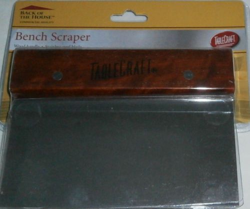 Tablecraft COMMERCIAL QUALITY BENCH SCRAPER Wood handle,Stainless Steel Blade