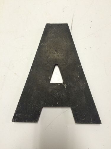 Vtg Wagner Sign Letter &#034;A&#034; Marquee Display Aluminum Industrial Number Flat Edge