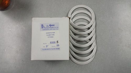 White Silicone Sanitary (25) Tri Clamp Gaskets 3&#034; Tri Clover 40MPX Lot of 25