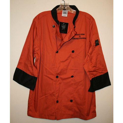 New, Chef Revival, Chef Coats, Size Small, Work or Costume. Orange &amp; Black