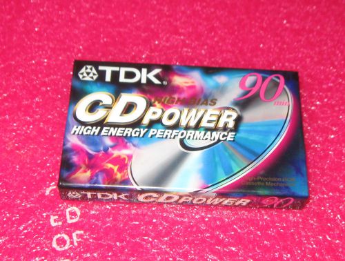 NEW TDK HIGH BIAS CD POWER 90 MINUTE BLANK CASSETTE TAPE