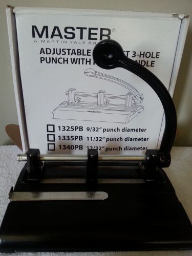adjustable 40 sheet 3 hole punch with power handle master FREE PRIORITY SHIPPING